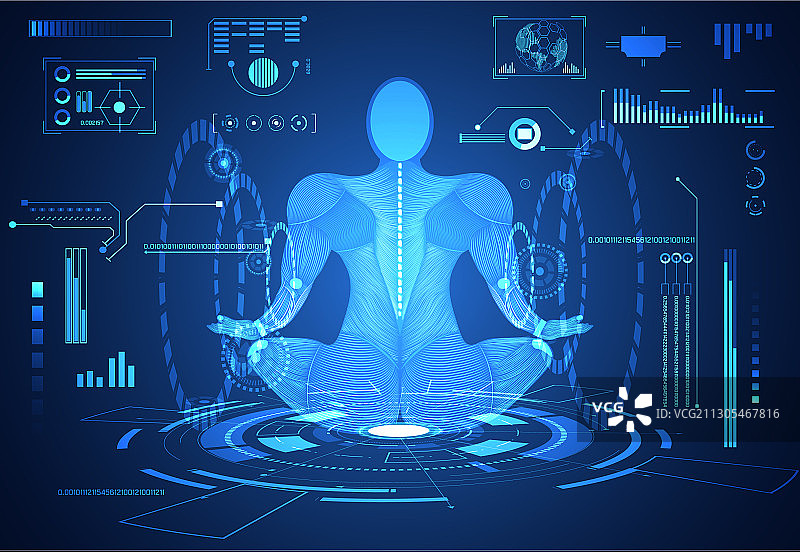 抽象科技UI未来概念人物图片素材