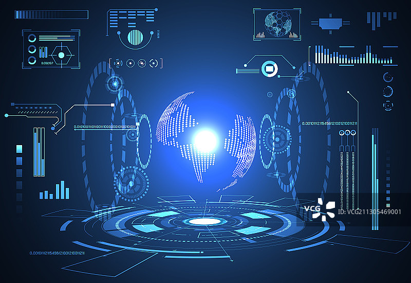 抽象科技UI未来概念世界图片素材