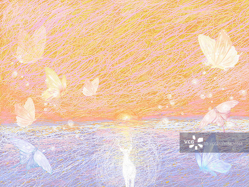 唯美系海与蝴蝶图片素材