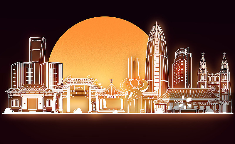 济南建筑中秋图片素材