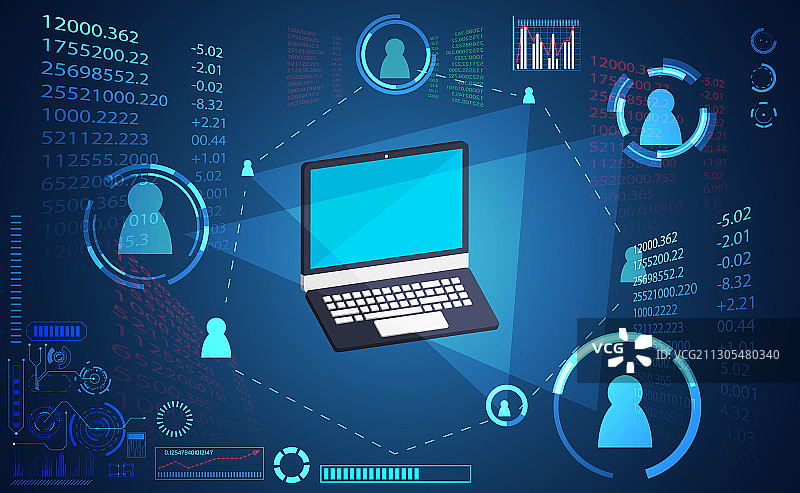 抽象科技数字链接网络图片素材