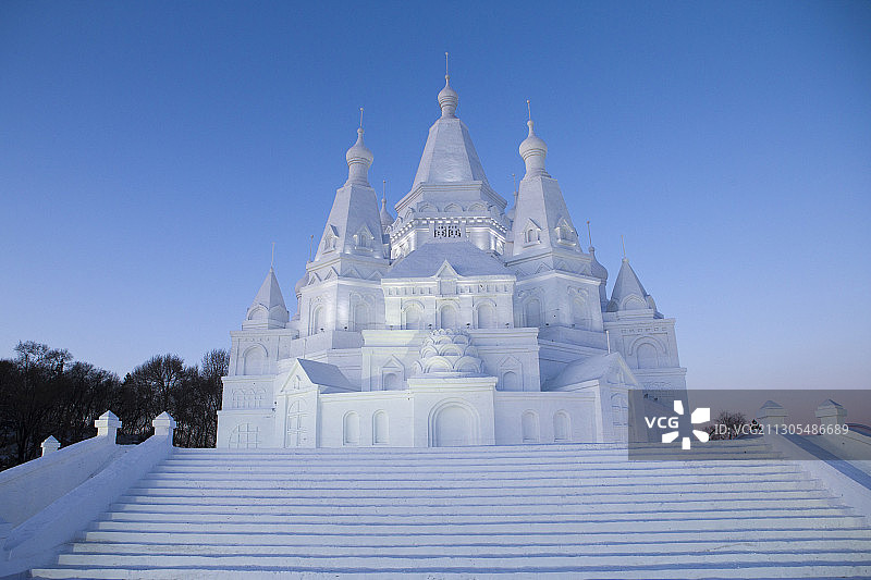 古城堡雪雕图片素材