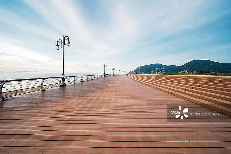 海边的木板路图片素材