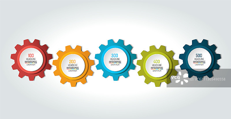 五行图表方案图解5信息图图片素材