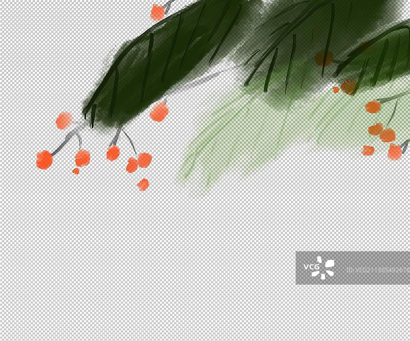 水墨画芭蕉叶子图片素材