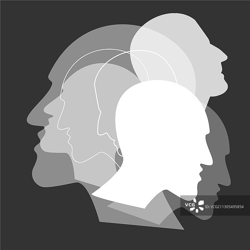 精神分裂症概念符号：抑郁图片素材