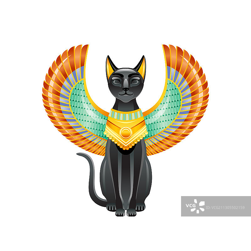 埃及猫神Bastet黑猫图片素材