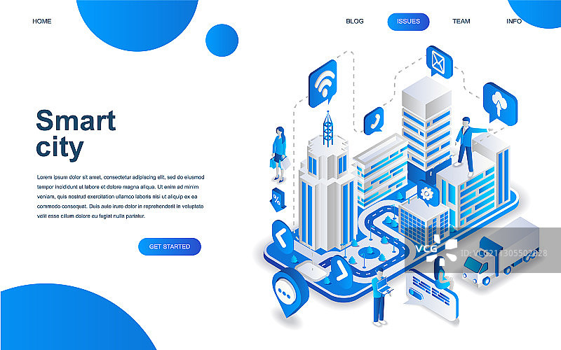 现代2.5D智能城市设计概念图片素材