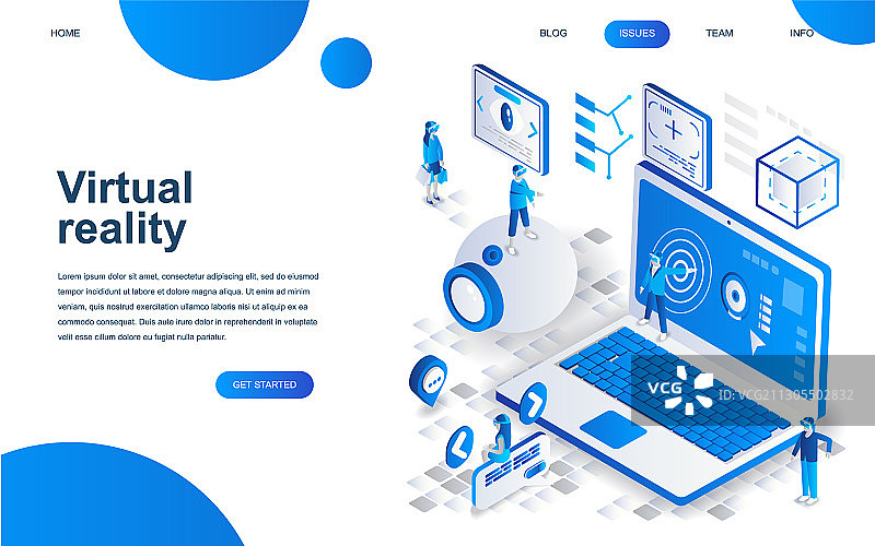 现代2.5D设计概念虚拟现实图片素材