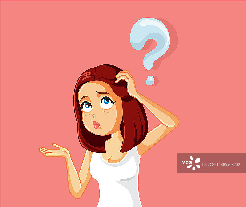 提问的卡通女人图片素材