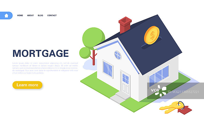 住宅楼抵押贷款banner概念图片素材