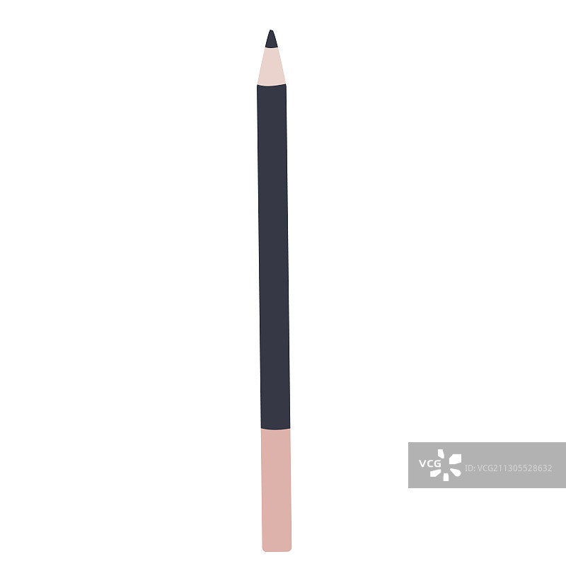 铅笔化妆品扁平隔离对象图片素材