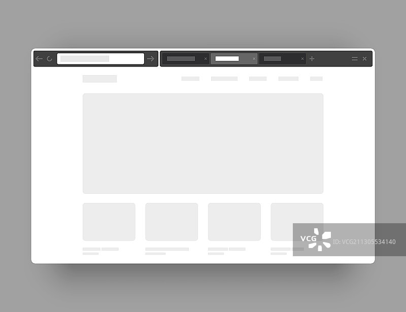简约概念的Web浏览器线框图图片素材
