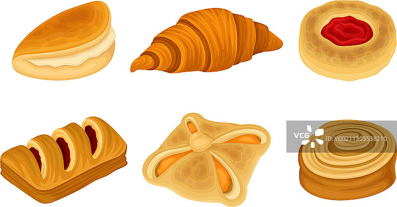 面粉糕点或带甜小麦面包的糕点图片素材