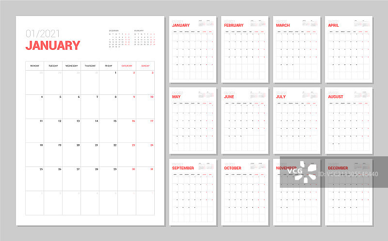 2021年挂历模板图片素材