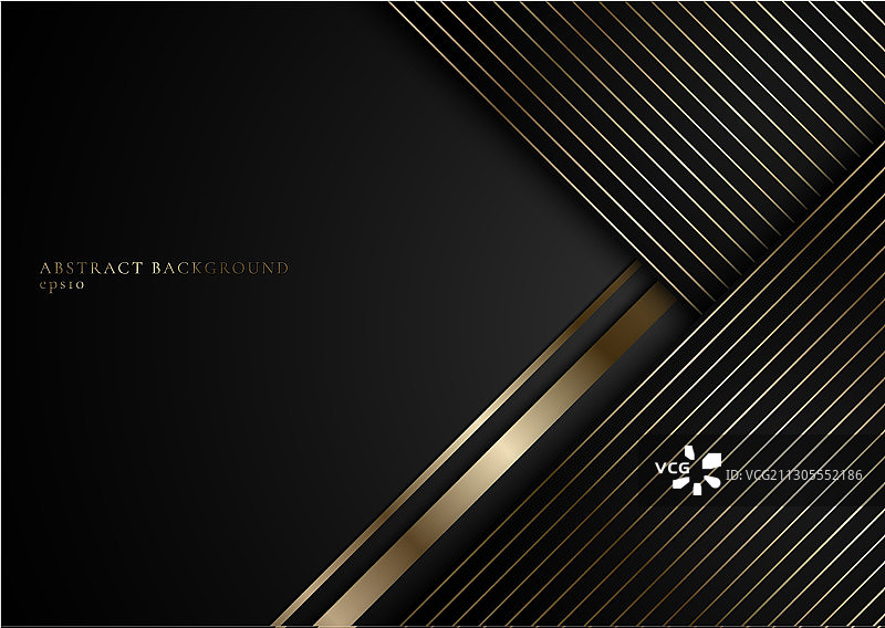 黑色背景上的金色抽象条纹图片素材