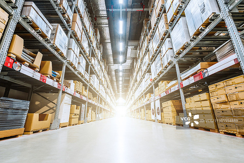 大型货物仓库货架背景图片素材