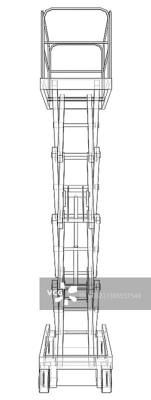 剪叉式升降机概念轮廓图片素材