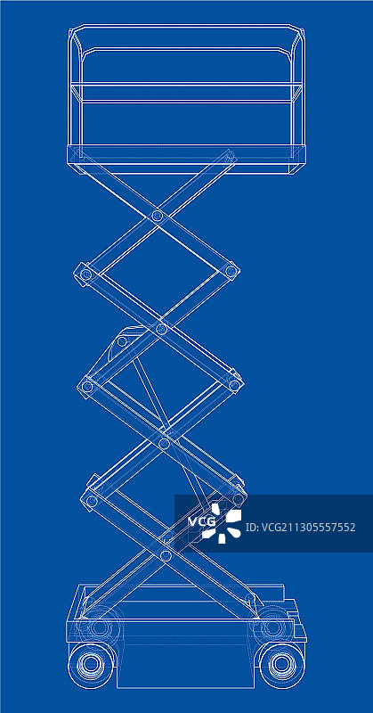 剪叉式升降机概念轮廓图片素材