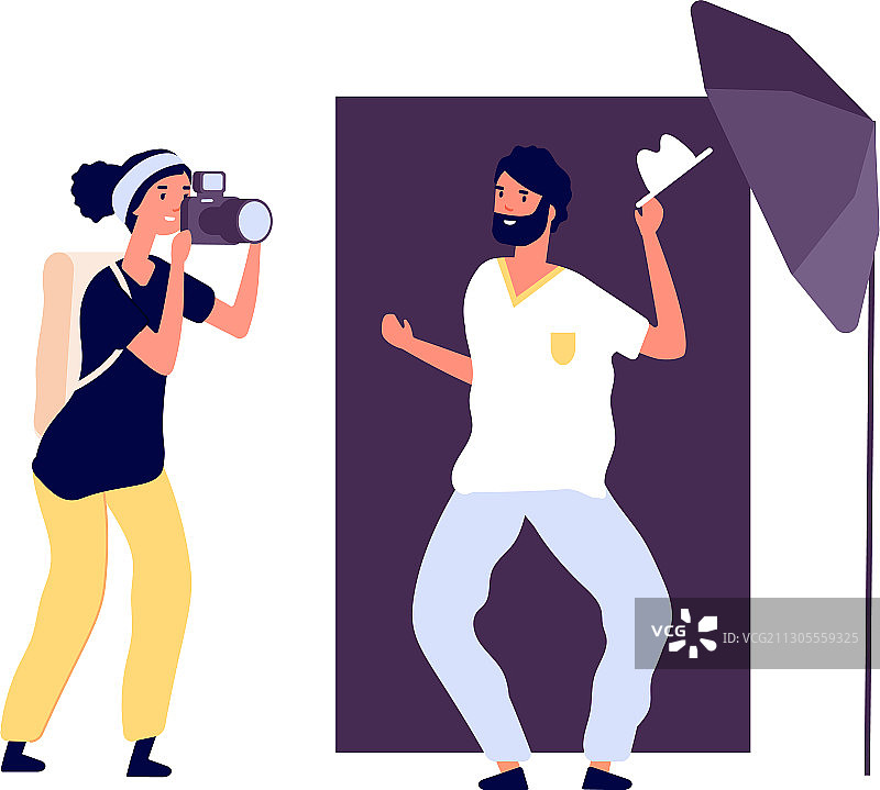 摄影棚演员摆姿势摄影师图片素材