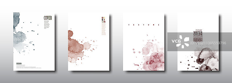 白色背景上的飞溅泥土色调水彩设计图片素材