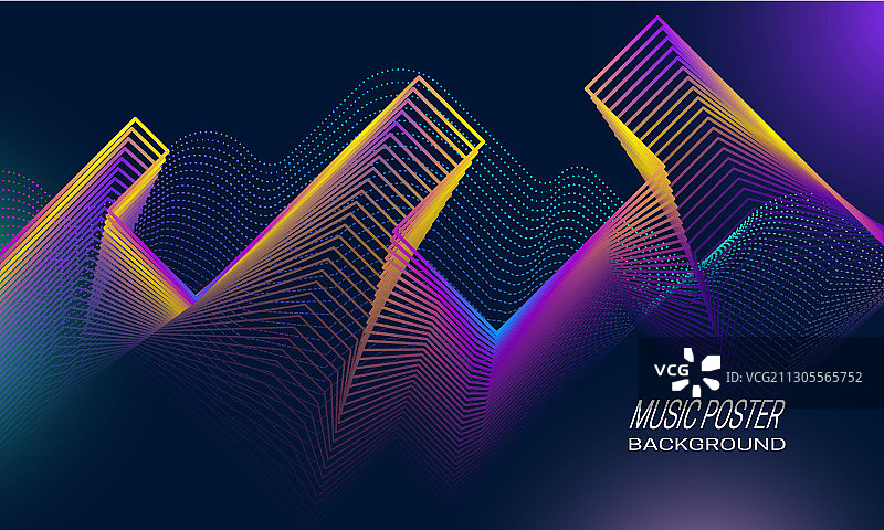 摇滚脉动音乐海报背景设计图片素材