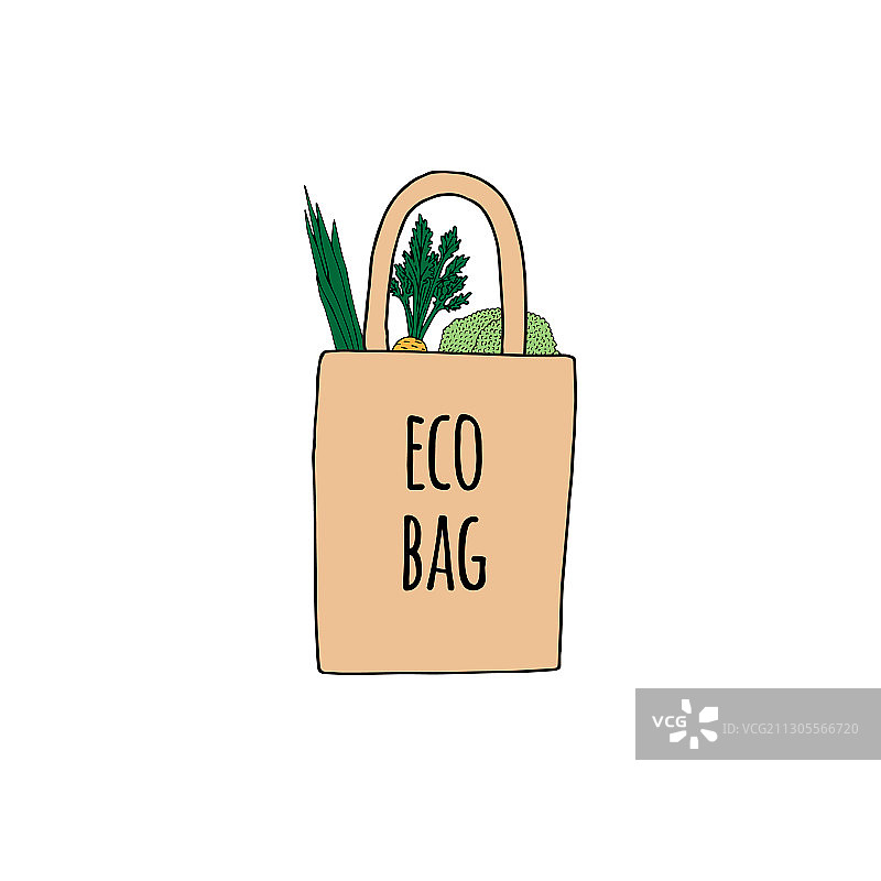 手绘蔬菜环保袋图片素材