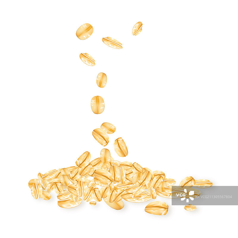 洒落的燕麦谷物颗粒图片素材
