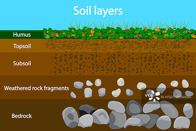 显示土壤层的土壤层图图片素材