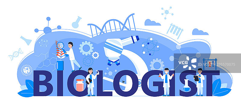 生物学家在线学习概念图片素材