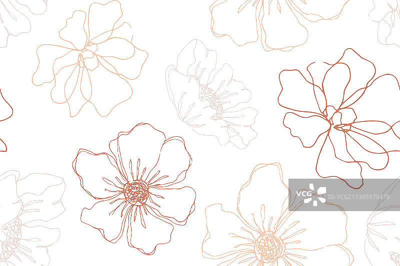 盛开鲜花的无缝图案图片素材