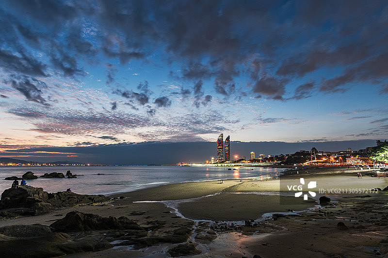 白城沙滩双子塔图片素材