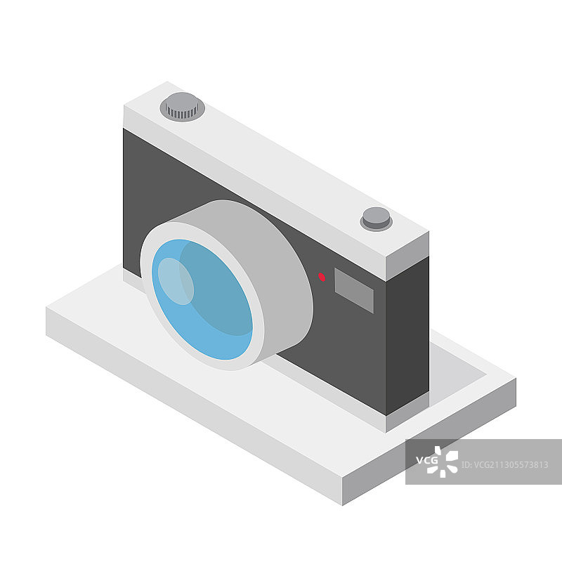 白色背景上的相机2.5D风格图片素材