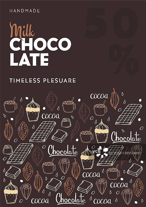 手绘涂鸦背景巧克力海报图片素材