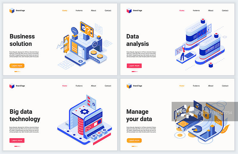 2.5D商业分析和数据管理图片素材