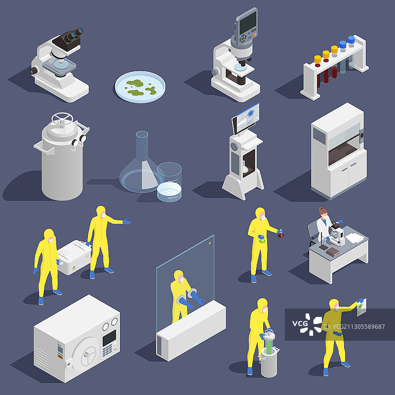 微生物学图标合集图片素材