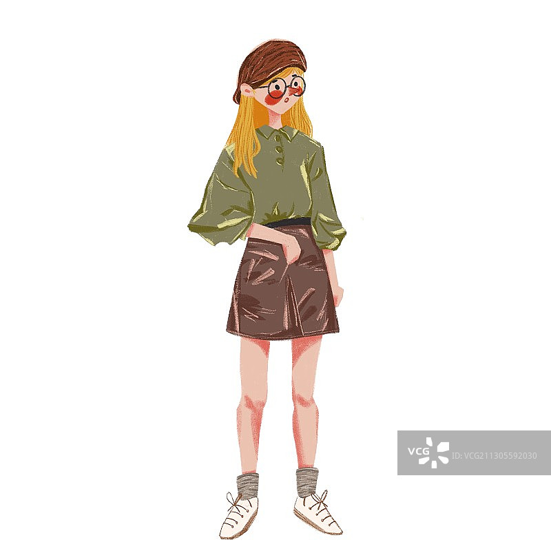 戴帽子女生图片素材