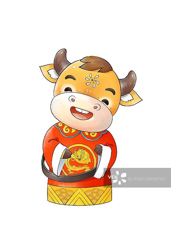 牛年生肖春节插画戏曲曲艺图片素材