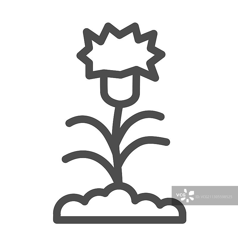 康乃馨线条图标花卉概念图片素材