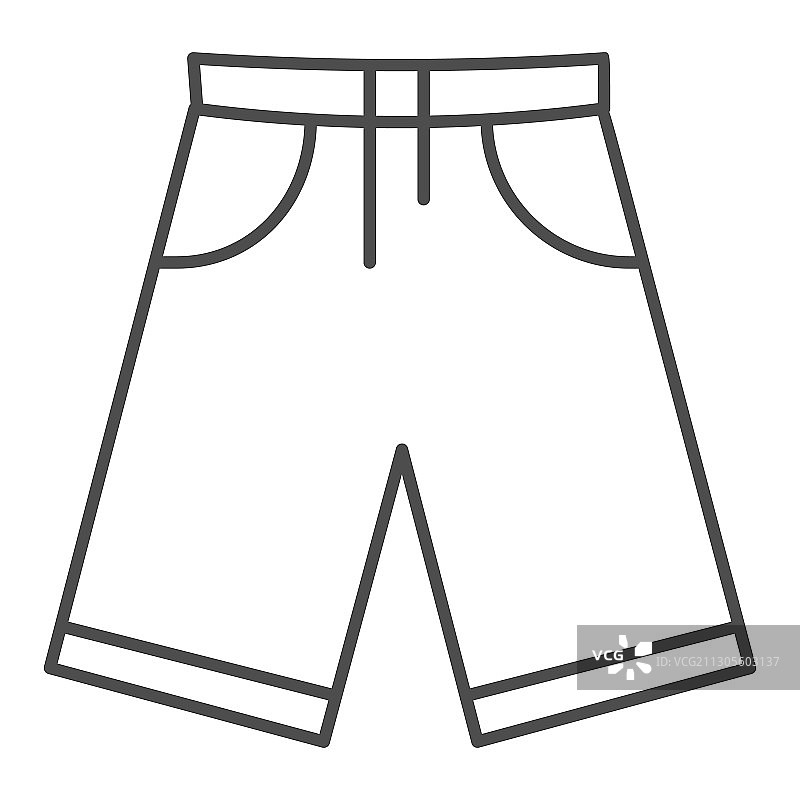 男士百慕大短裤细线图标夏季概念图片素材