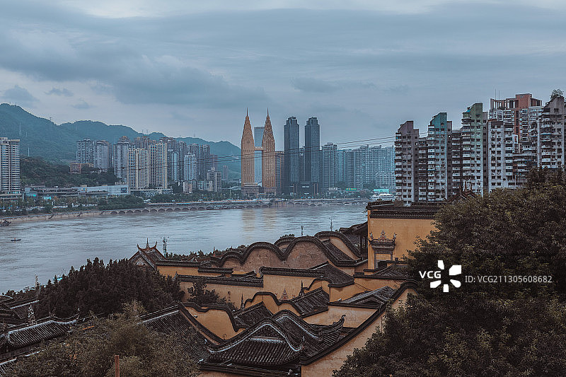 重庆长江边湖广会馆图片素材