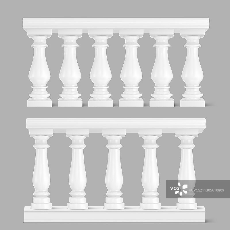 阳台白色大理石栏杆扶手图片素材