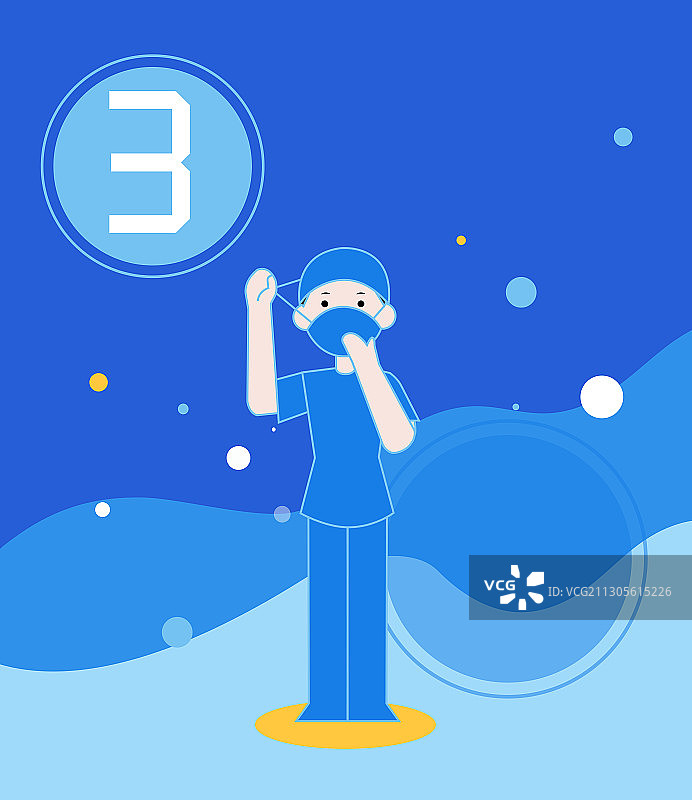 穿戴医用隔离防护服步骤图3图片素材