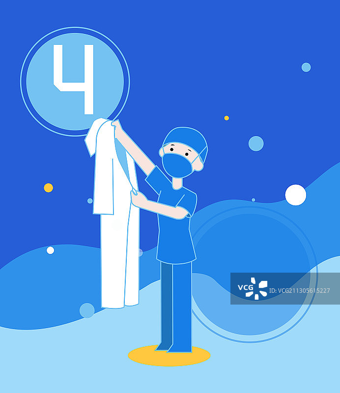 穿戴医用隔离防护服步骤图4图片素材