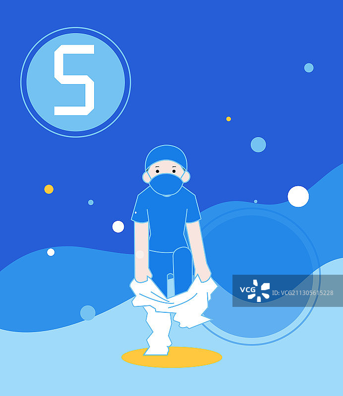 穿戴医用隔离防护服步骤图5图片素材