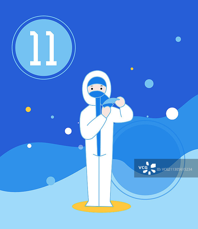 穿戴医用隔离防护服步骤图11图片素材