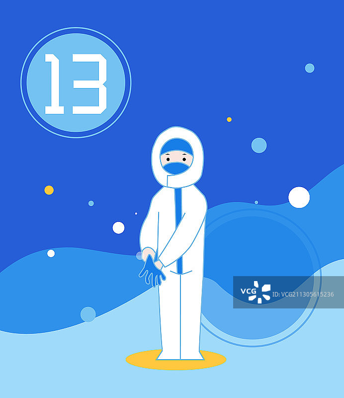 穿戴医用隔离防护服步骤图13图片素材