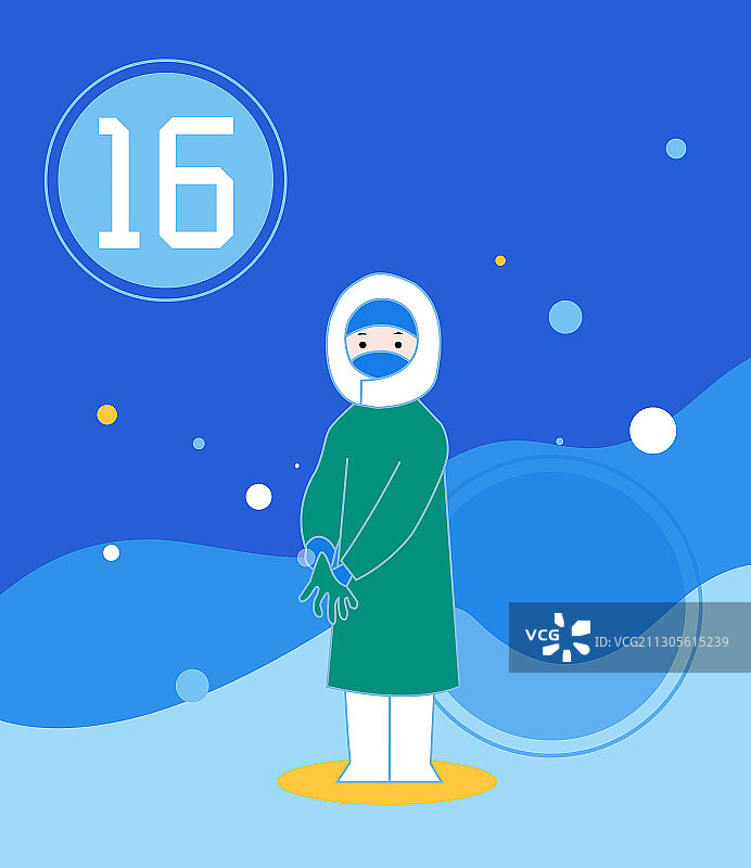 穿戴医用隔离防护服步骤图16图片素材