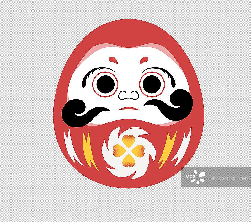 可爱红色吉祥物达摩插画元素图片素材