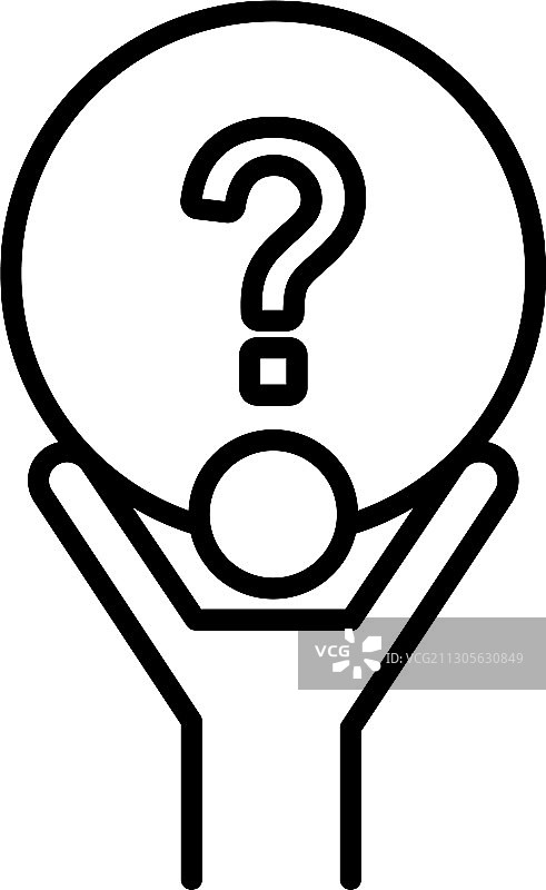 举着问号的人形图标图片素材